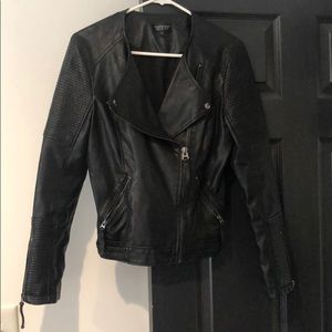 Topshop black leather jacket - like new